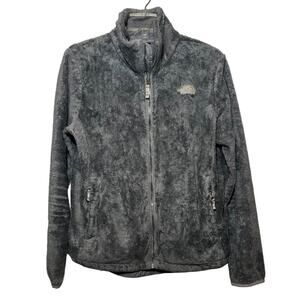 The North Face Women's Gray Osito Fleece Jacket M Soft Warm Full-Zip Pockets Lig